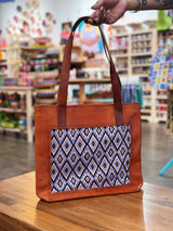 Leather Embroidered Tote