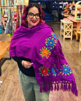 Embroidered Daisy Rebozos