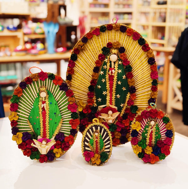 Woven Corn Husk Virgen de Guadalupe