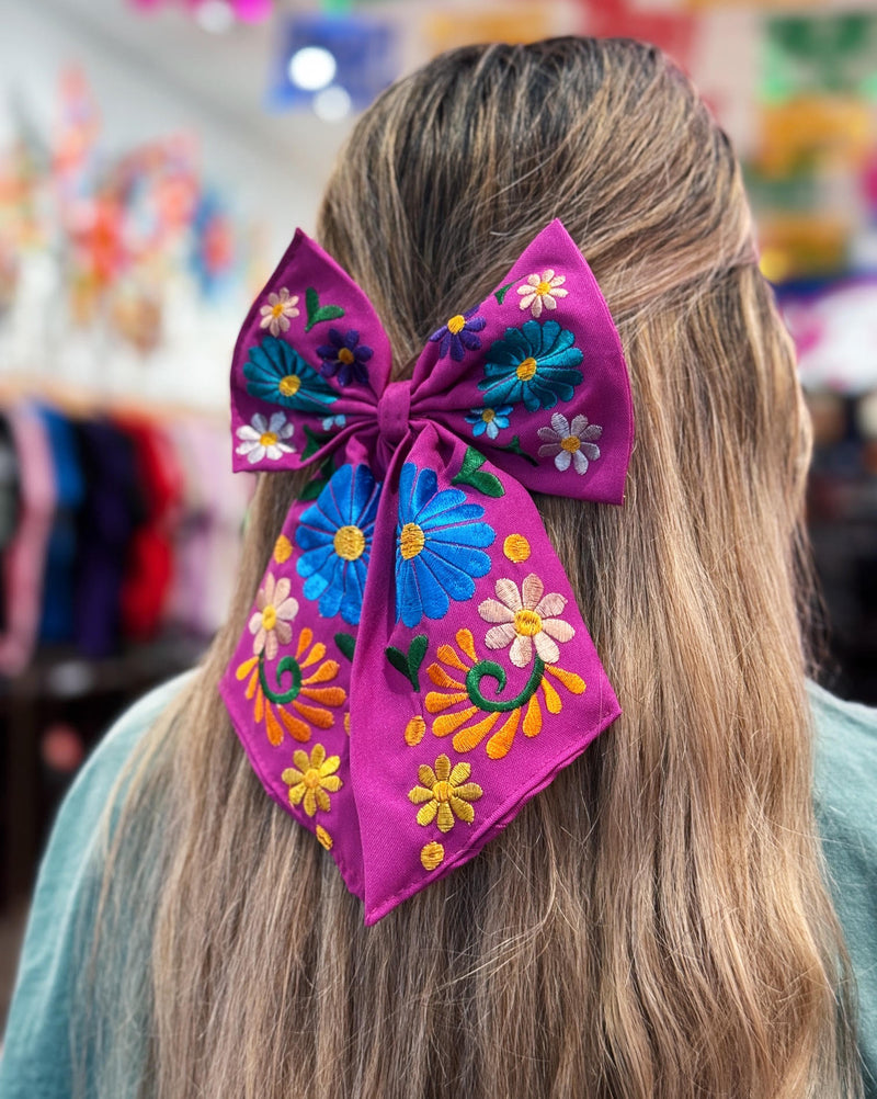 Embroidered Hair Bow at Sew Bonita in Corpus Christi, TX.