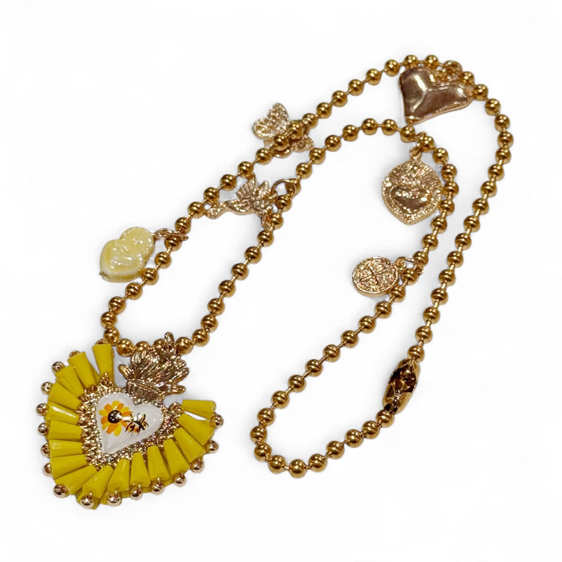 Mixed Charm Flower Necklace