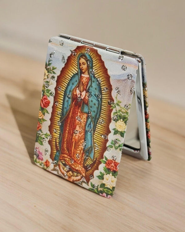 Virgen de Guadalupe Compact Pocket/Purse Mirror Jeweled