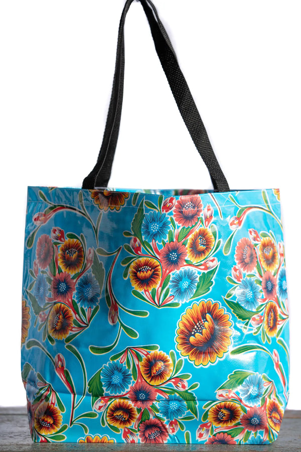 Light Blue Bloom Large Tote
