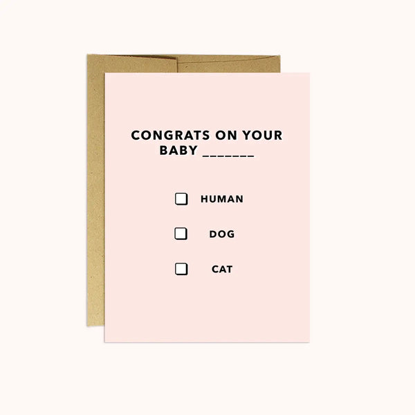 Multiple Choice Baby Card