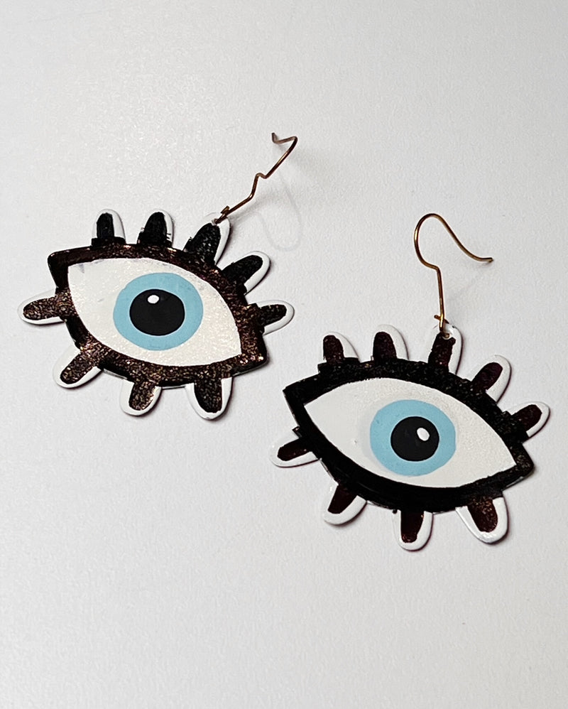 Metal Evil Eye Earrings