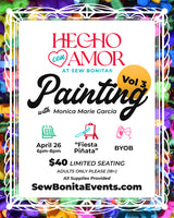 sew bonita hecho con amor painting class flyer