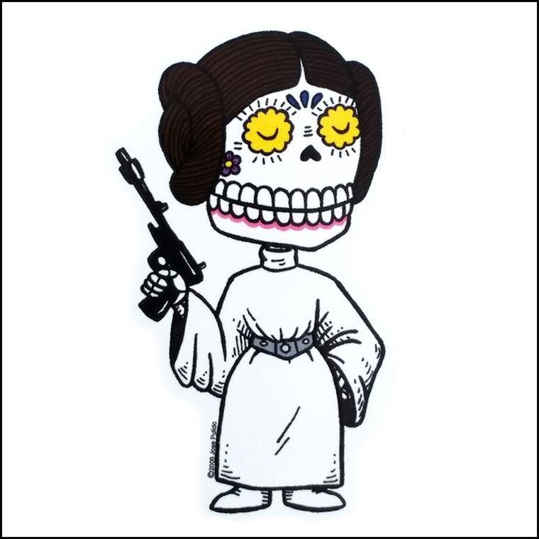 Princess Leia Muertos Sticker